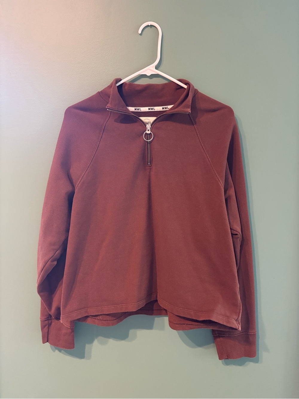 Madewell cropped Half-Zip Funnel Neck Sweater - chocolate Brown